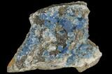 Blue Cubic Fluorite on Smoky Quartz - China #147106-1